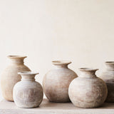 Wooden Round Pot - Whitewash