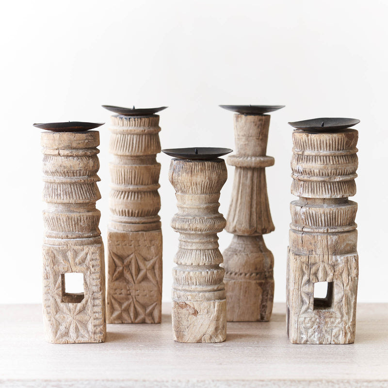 Wooden Candle Stand - Tall