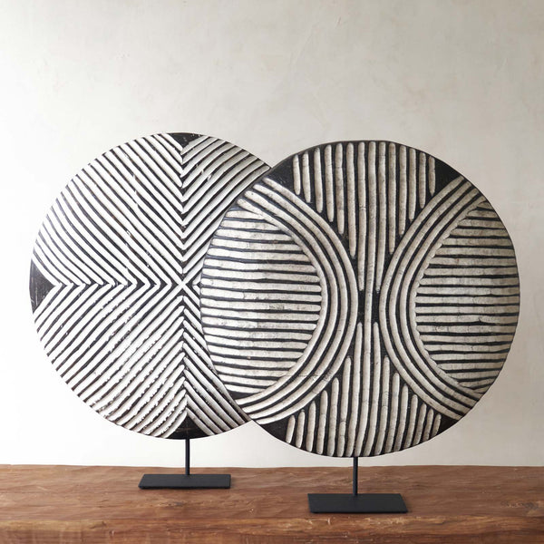 Decorative Shield, descended from fighting shields used by warriors. Each is an original unique piece. These shields are ideal decorative standout pieces for any room. From $320
