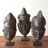 Baule Mask, hand-carved portrait masks. Each is an original unique piece. these authentic African masks make stunning ornamental sculptures. From $280