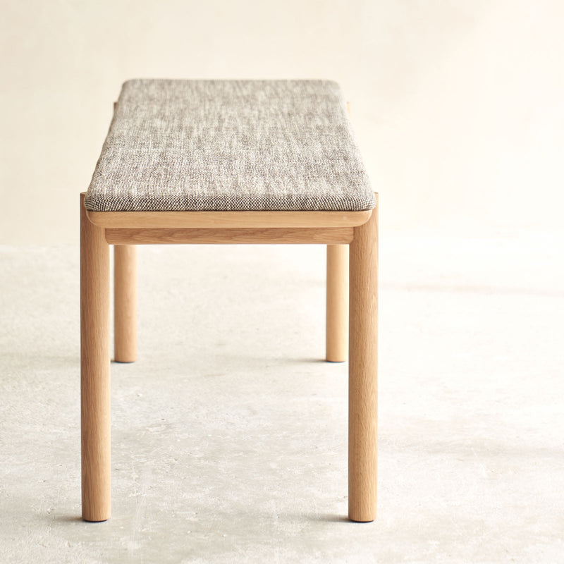 Folk Bench | Oak Frame - Bespoke Fabric