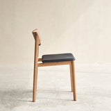 Poise Leather Oak Dining Chair | Black