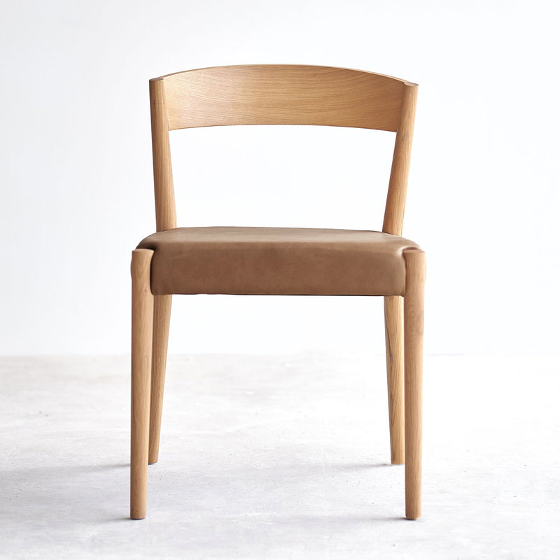 Ronda Leather Dining Chair | Oak Frame - Pecan