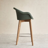 Avril Counter Stool | Teak Frame - Dusty Green