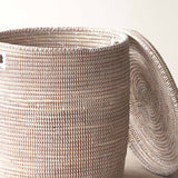 Flat Lid African Baskets | White