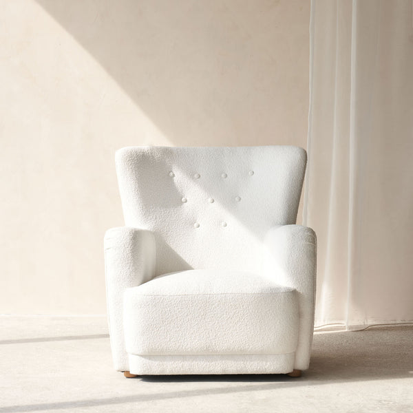 Aryne Fabric Armchair | Snow (82cm)