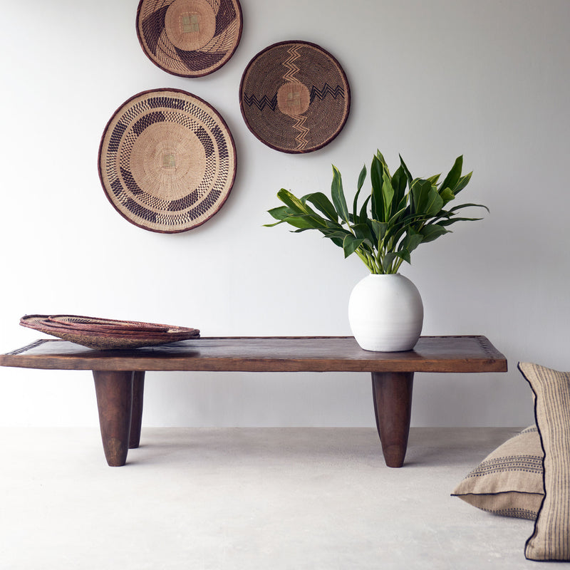 Tonga Basket, Unique home accessory from Africa. Hand-woven baskets used for wall decoration. Variations exist in colours and sizes. From $80