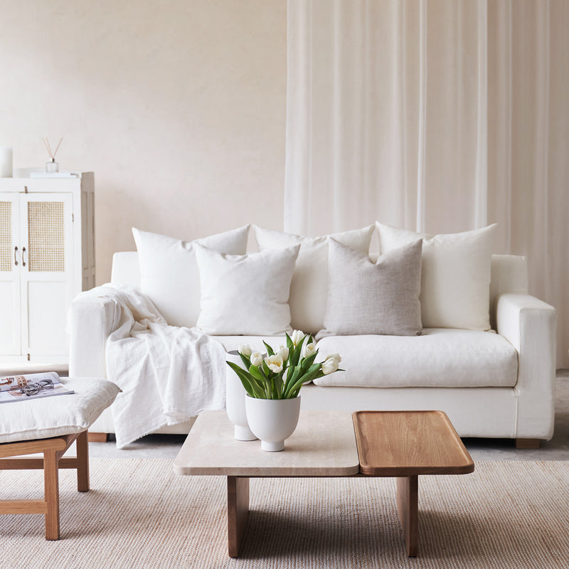 White Beccy Fabric Sofa