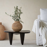 Buhera Basket, Unique home accessory from Africa. Hand crafted from natural fibers. Distinctive appreance in hand-dyed a chocolate/yellow/grey/indigo colour. From $80