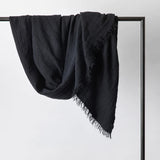 Estela Throw Waffle Linen | Black