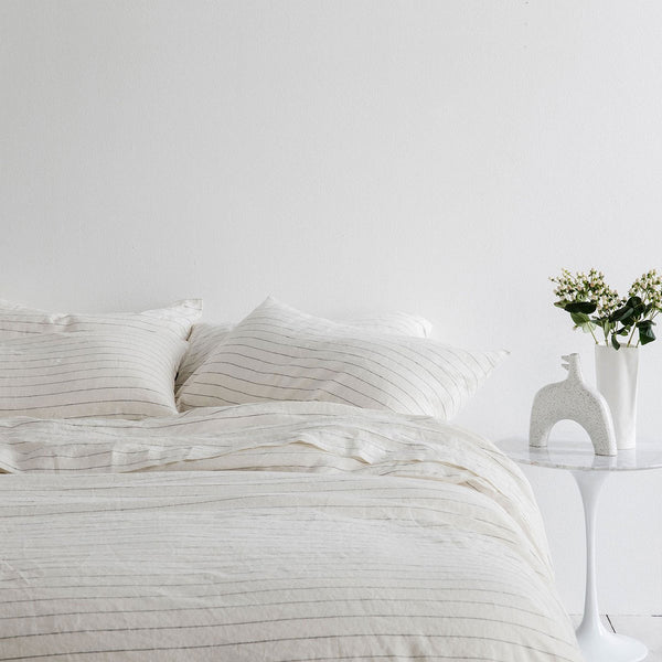 Linen Duvet Set | Pencil Stripe (King Size) - Originals Furniture
