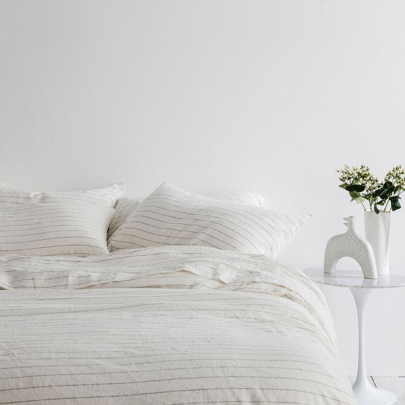 Linen Duvet Set | Pencil Stripe (King Size) - Originals Furniture