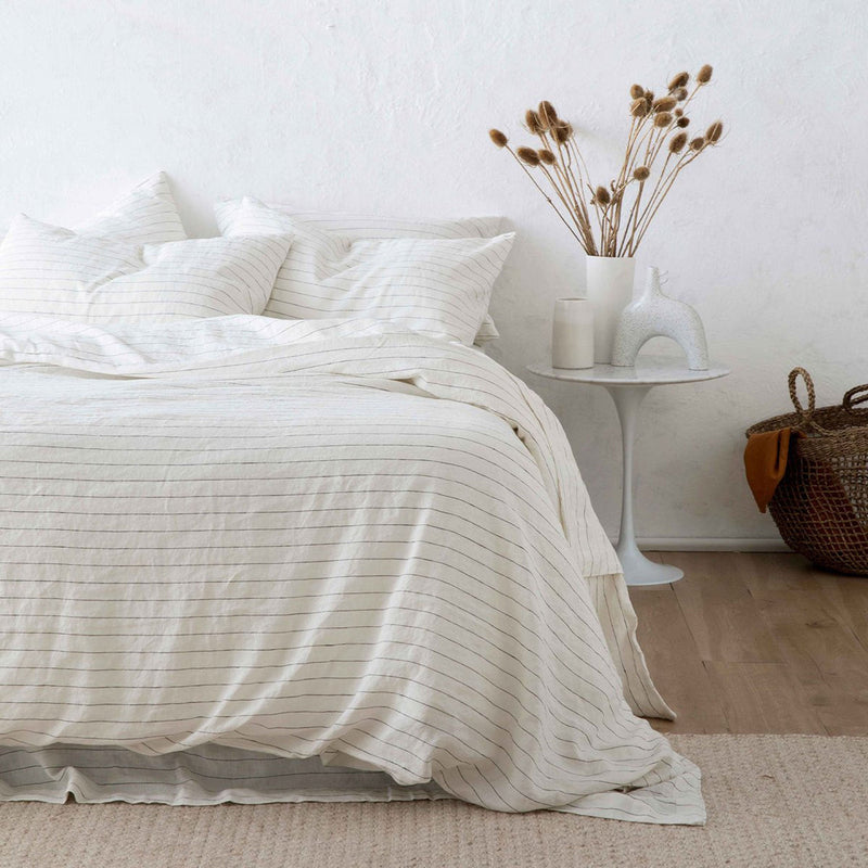 Linen Duvet Set | Pencil Stripe (King Size) - Originals Furniture