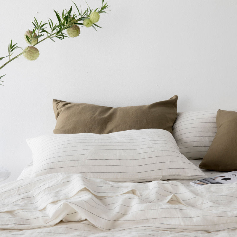 Linen Duvet Set | Pencil Stripe (King Size) - Originals Furniture