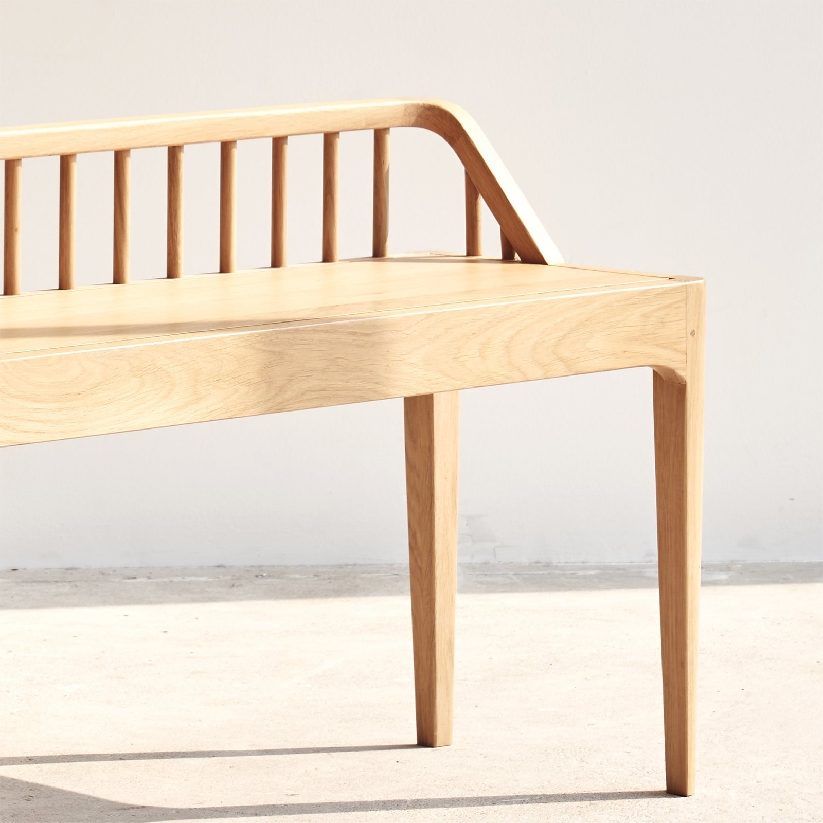 Ethnicraft Oak Bench | Spindle – Originals Furniture