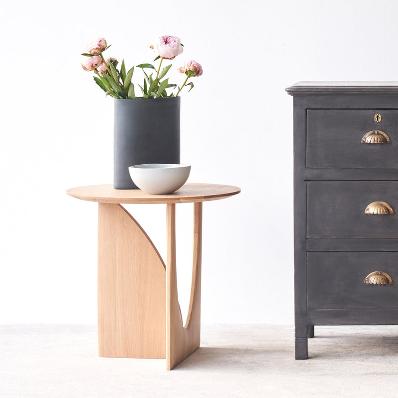 Geometric Side Table  Oak - Natural – Originals Furniture