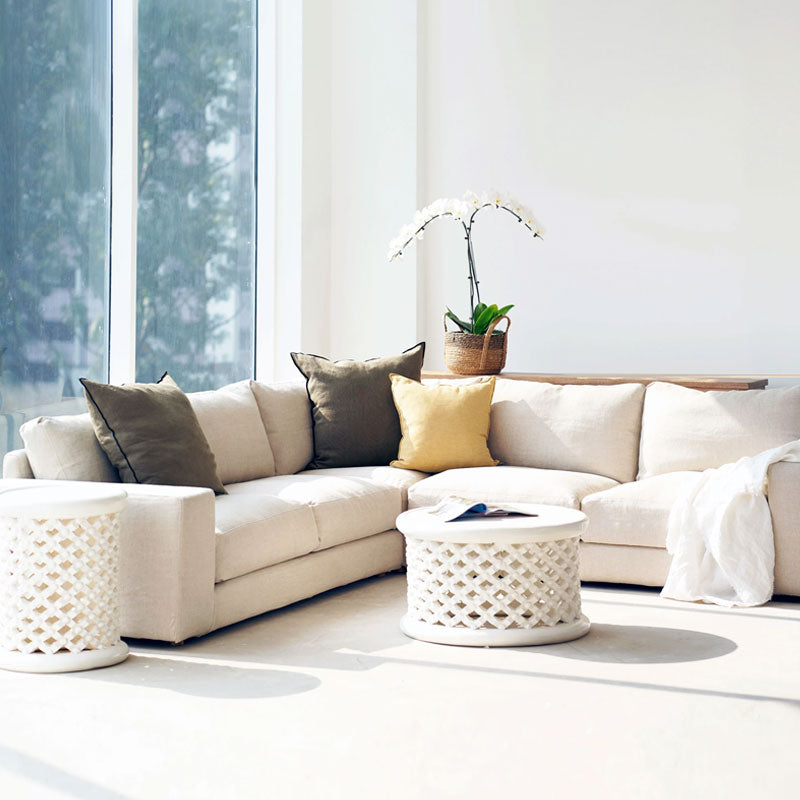 Sketch Hansen Corner Fabric Sofa in Cereal from Originals Furniture Singapore