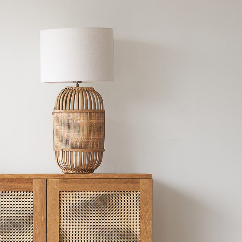 Alifia Table Lamp, natural and beautifully weaved. Chic and stylish piece. It is a versatile piece that provides an airy feel in any home. Available at $280.