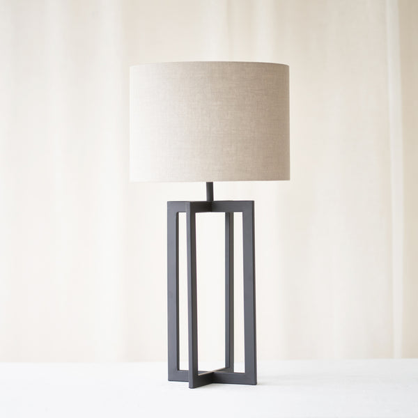 Mace Table Lamp, black and contemporary shaped. Minimalistic and stylish piece. It is a versatile piece that provides a touch of luxury in any home. Available at $280.