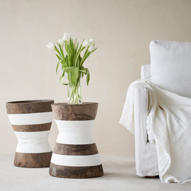 Makonde Mortar Stool, repaired and rebuilt after being used to pound grain and maize. The stools are made by some of Africa's best carvers. Available in different colours, at $640