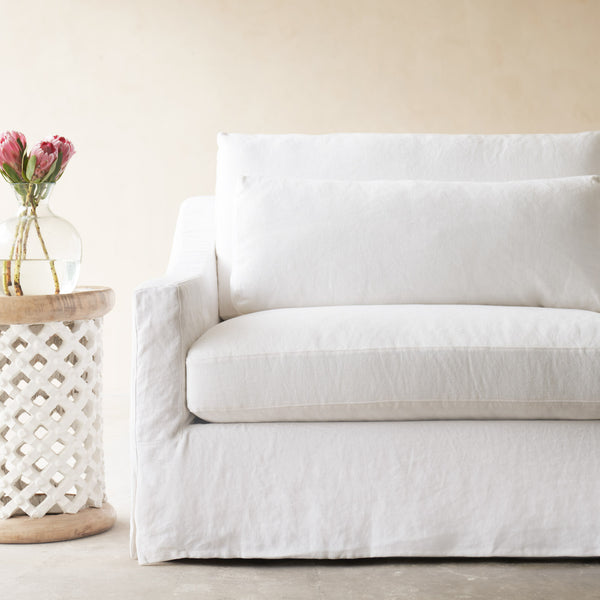 Hampton Fabric Sofa | 3 Seater - Snow (232cm)