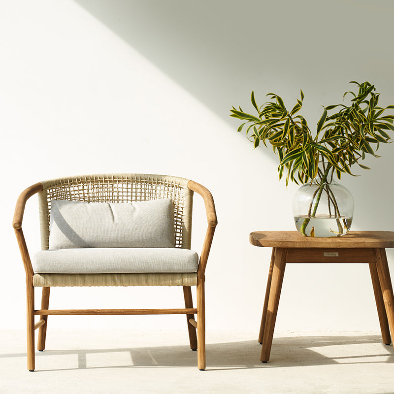 Icon Outdoor Lounge Chair Armchair in Beige Natural with Cushions from Originals Furniture Singapore