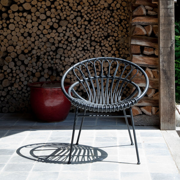 Roxanne Outdoor Lazy Chair | Black (62cm)