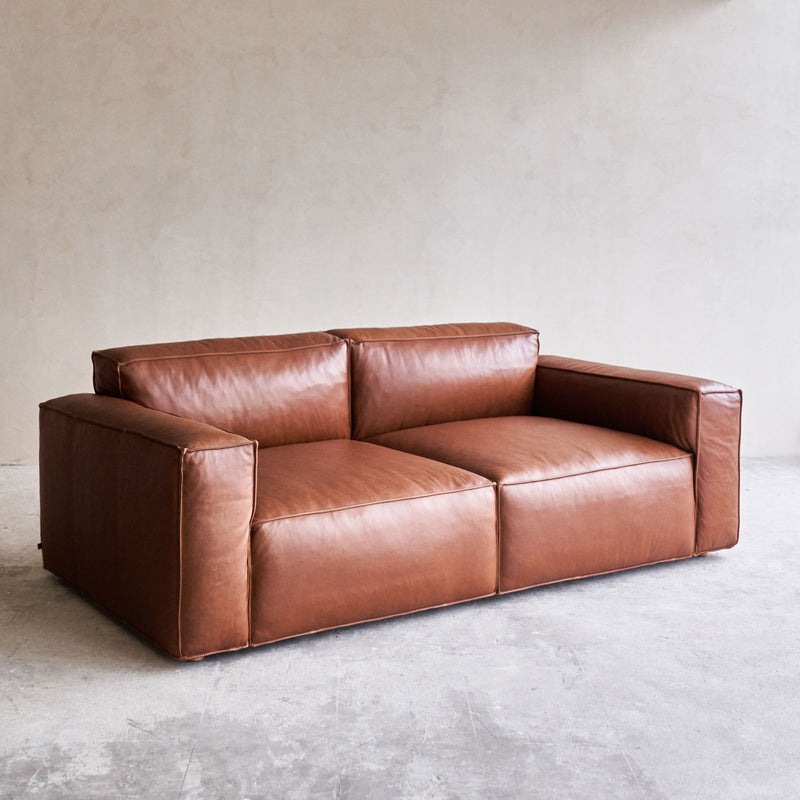 Baker Leather Sofa, 2.5 Seater, Custom