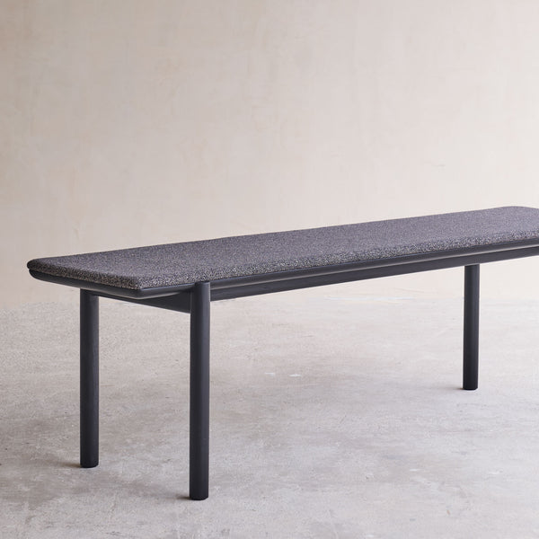 Folk Bench | Black Frame - Cinder (160cm)