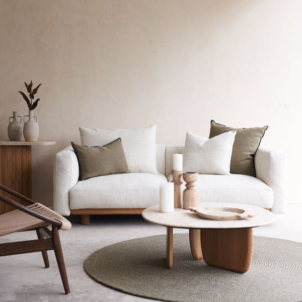 Islet Fabric Sofa | 3 Seater - Gesso (216cm)