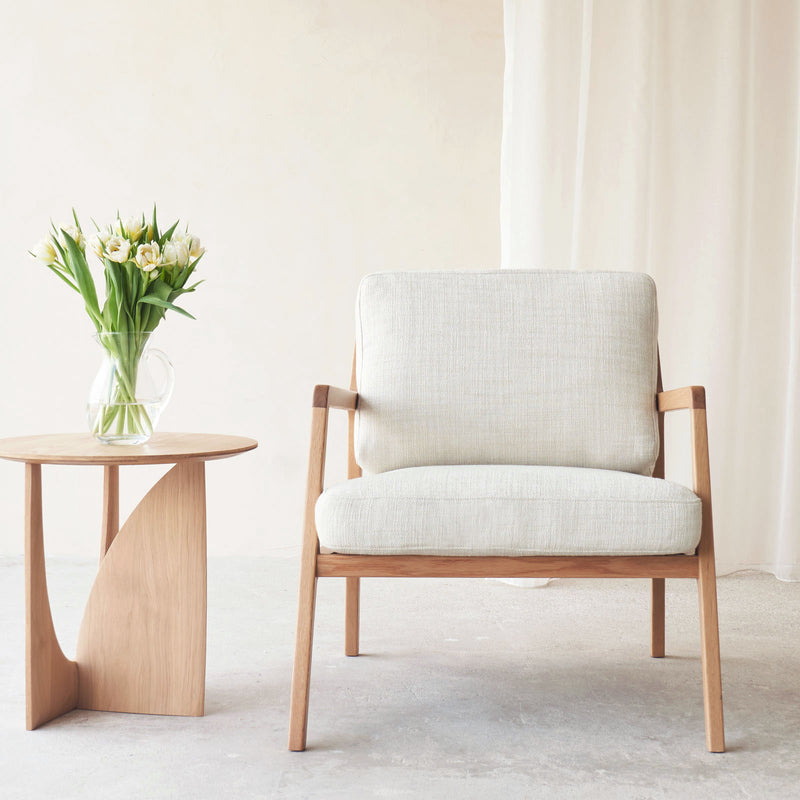 Nysse Fabric Armchair | Oak Frame - Gesso (76cm)