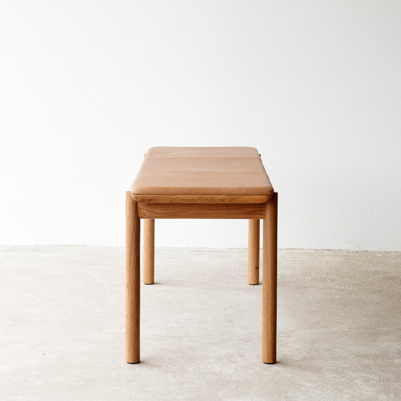 Folk Bench | Oak Frame - Bespoke Leather