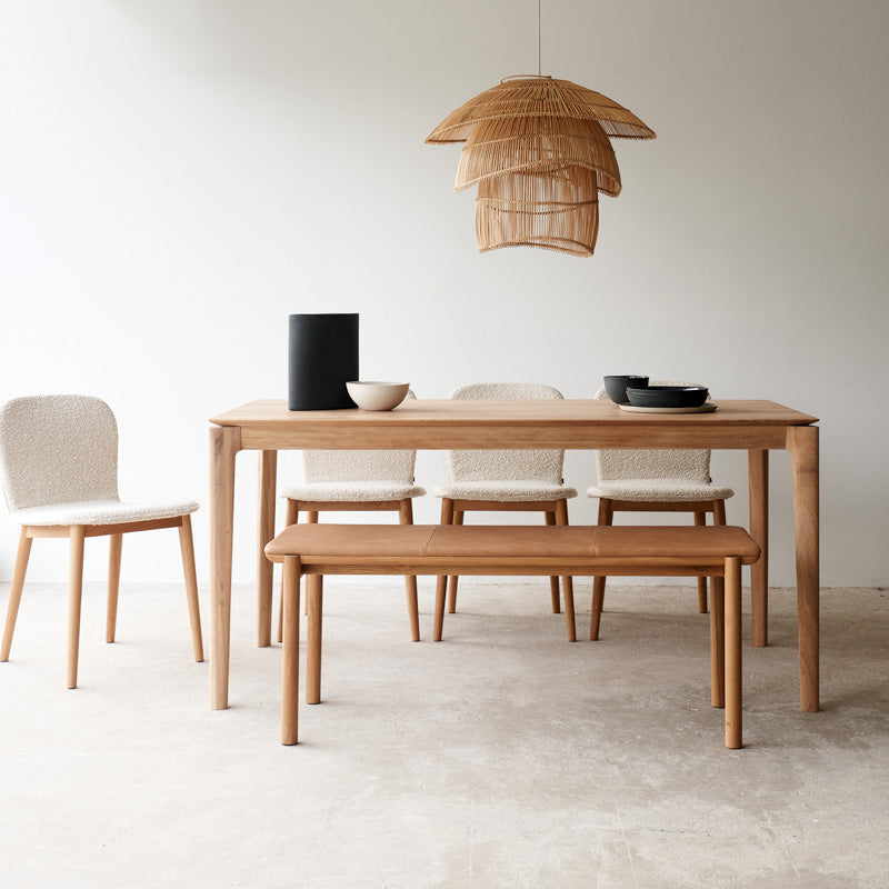 Folk Bench | Oak Frame - Bespoke Leather