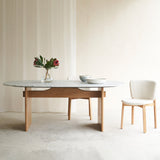 Pinta Fabric Dining Chair | Oak Frame - Gesso