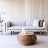Natadora Sonder Fabric Sofa 3 Seater in Sand Beige with Oak Legs from Originals Furniture Singapore