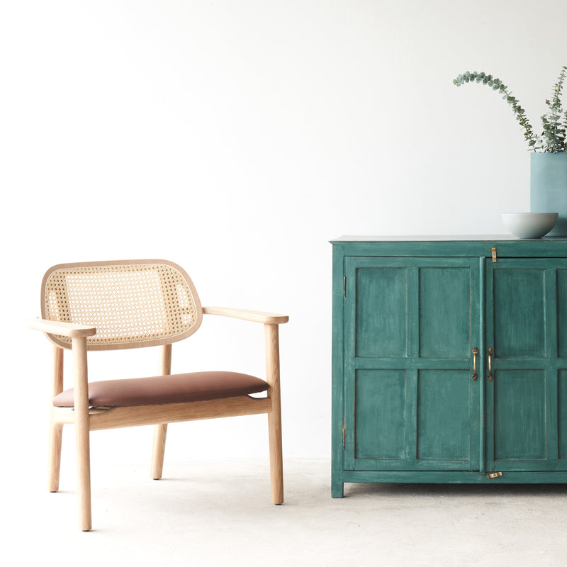 Titus Leather Armchair | Natural (70cm)