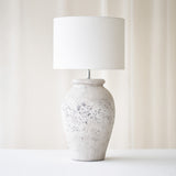 Vulsini Table Lamp, grey splattered finish. Unique and versatile piece that provides a touch of drama in any home. Available at $380.