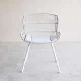 Rose Outdoor Dining Chair in White Chalk with White Cushion from Originals Furniture Singapore