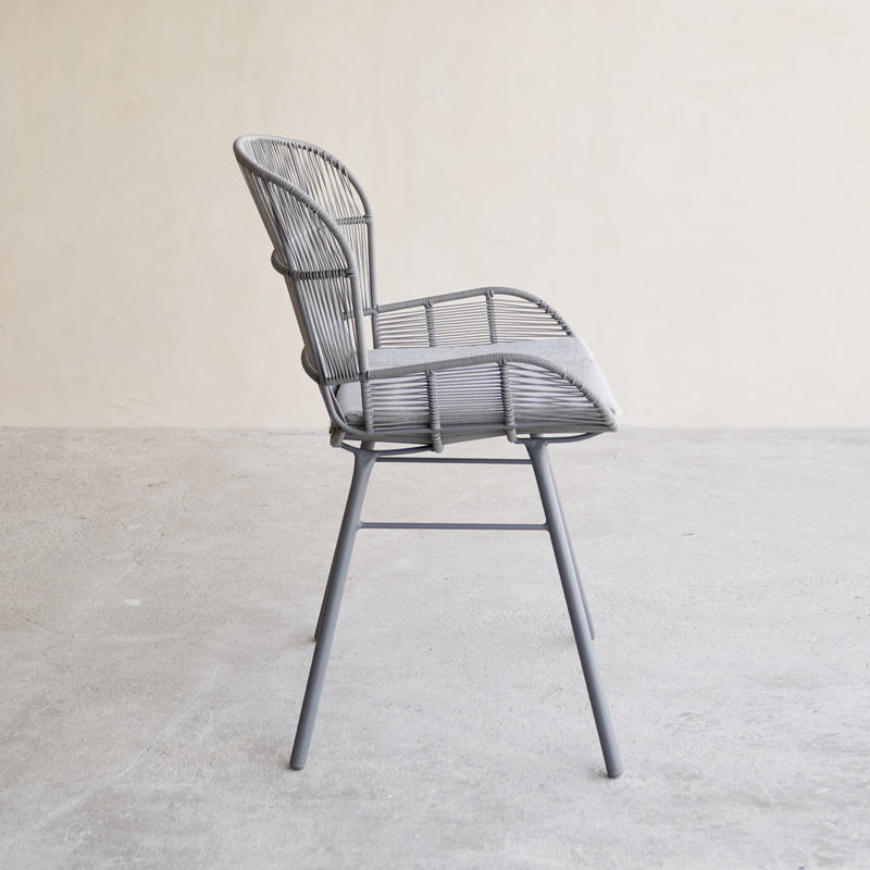 Rose Outdoor Dining Chair in Grey with Grey Cushion from Originals Furniture Singapore
