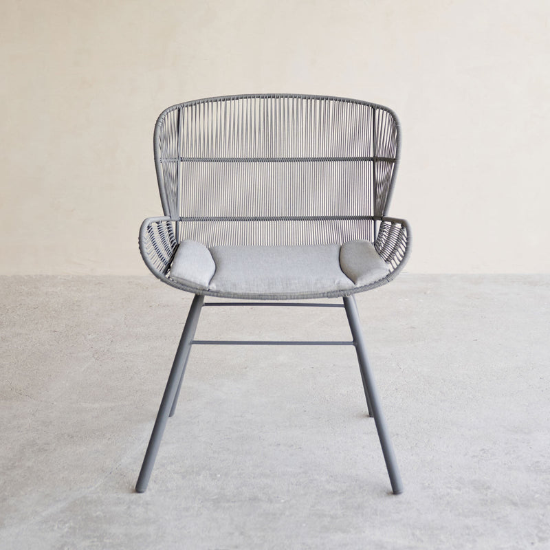Rose Outdoor Dining Chair in Grey with Grey Cushion from Originals Furniture Singapore