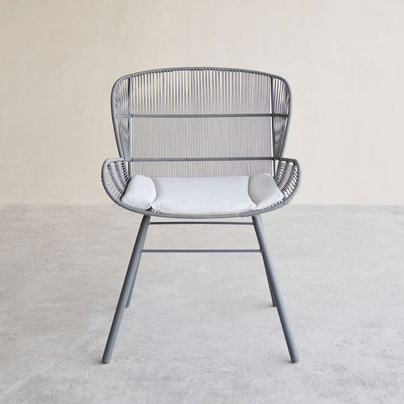 Rose Outdoor Dining Chair in Grey with White Cushion from Originals Furniture Singapore