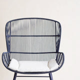 Rose Outdoor Dining Chair in Indigo Dark Blue with White Cushion from Originals Furniture Singapore