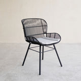 Rose Outdoor Dining Chair in Lava Black with Grey Cushion from Originals Furniture Singapore