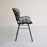 Rose Outdoor Dining Chair in Lava Black with White Cushion from Originals Furniture Singapore