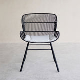 Rose Outdoor Dining Chair in Lava Black with White Cushion from Originals Furniture Singapore