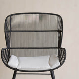 Rose Outdoor Dining Chair in Lava Black with White Cushion from Originals Furniture Singapore